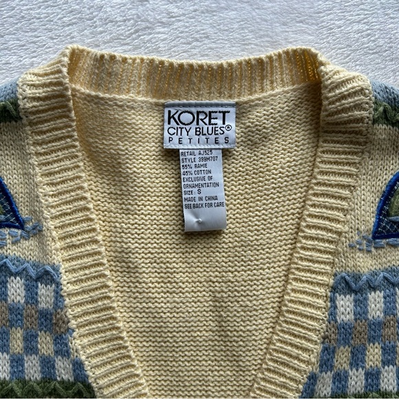 Koret City Blues Knitted Sweater Vest, 55% Ramie, 45% Cotton ( Size S ) - Picture 6 of 7